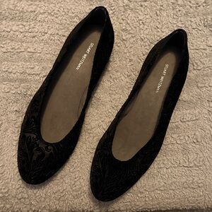 Stuart Weitzman Black Embossed Flats